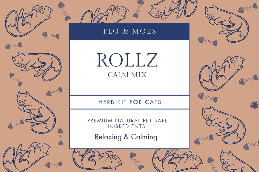 ROLLZ CAT ( Herbal Rolling Treat & Hydrosol Spray for Cats) Herb Mix 100ml jar & 50ml Hydrosol Spray