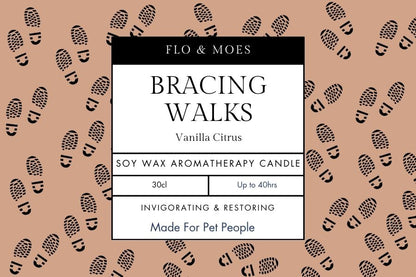 Aromatheraphy Candle BRACING WALKS  (30cl Pet Safe Aromatherapy Essences)