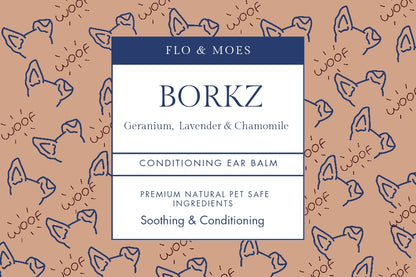 BORKZ Aromatherapy Conditioning Ear Balm for Dogs ( Geranium,Lavender & Chamomile)30ml dropper bottle