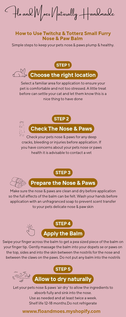 Twitchz & Totterz ( Unscented Nose & Paw Balm for Small Furries) 20ml jar