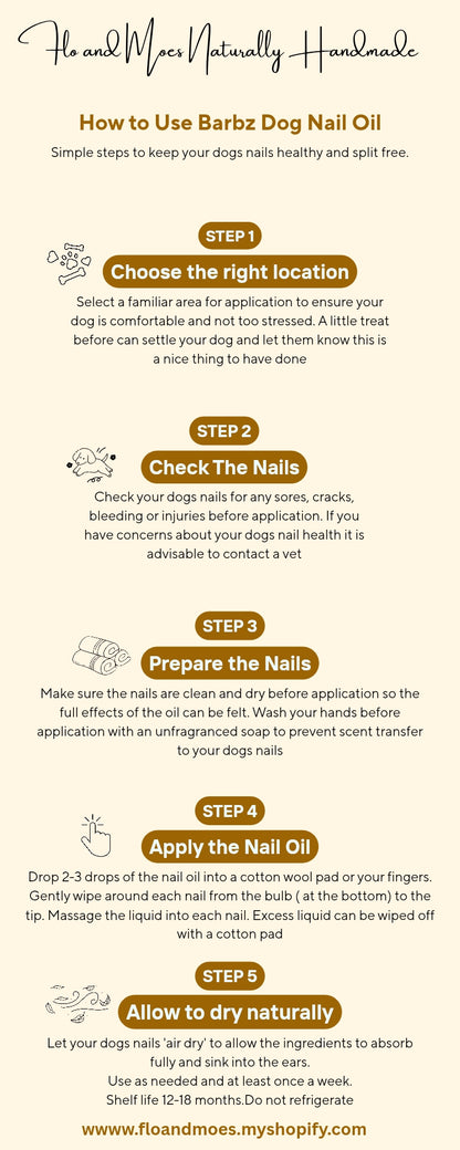 BARBZ Aromatherapy Nail Oil for Dogs ( Cedarwood,  Lavender & YlangYlang) 30ml dropper bottle