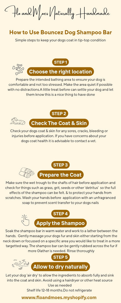 BOUNCEZ Aromatheraphy Solid Shampoo Bar for Dogs  (Lemongrass, Ginger& Rosemary)