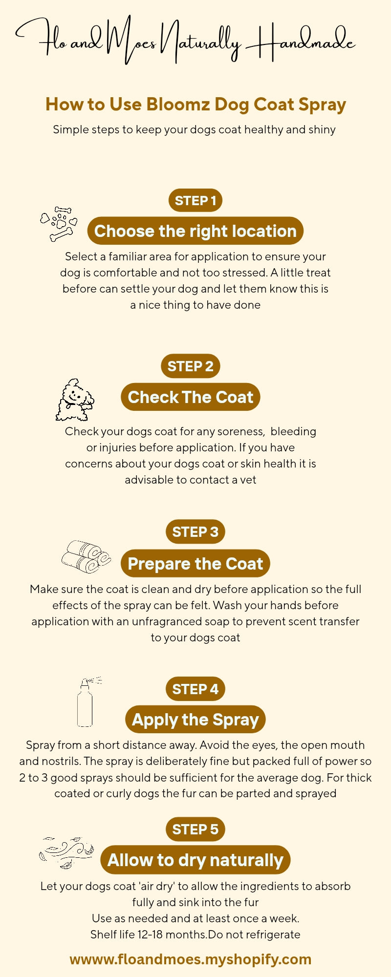 BLOOMZ Aromatherapy Coat Spray for Dogs (Frankincense, Chamomile & Lavender) 100ml spray