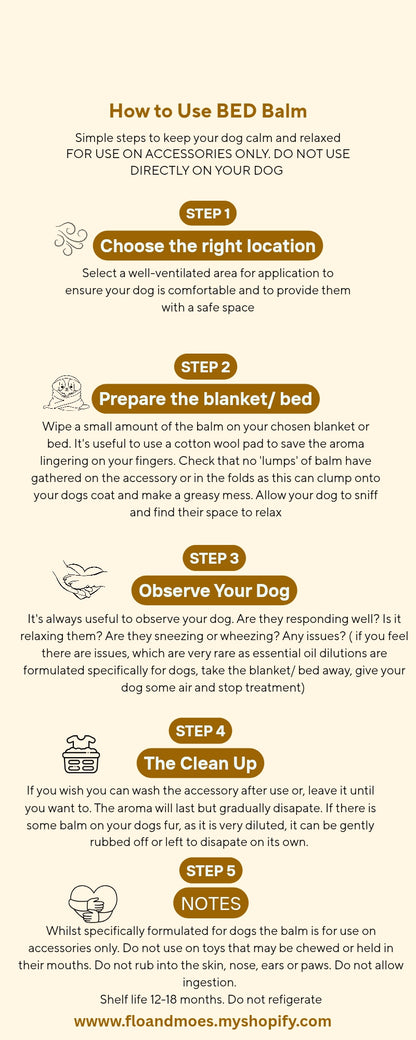 BED Aromatherapy Calming Blanket Balm for Dogs ( Lavender Geranium Chamomile & Mandarin)50ml jar