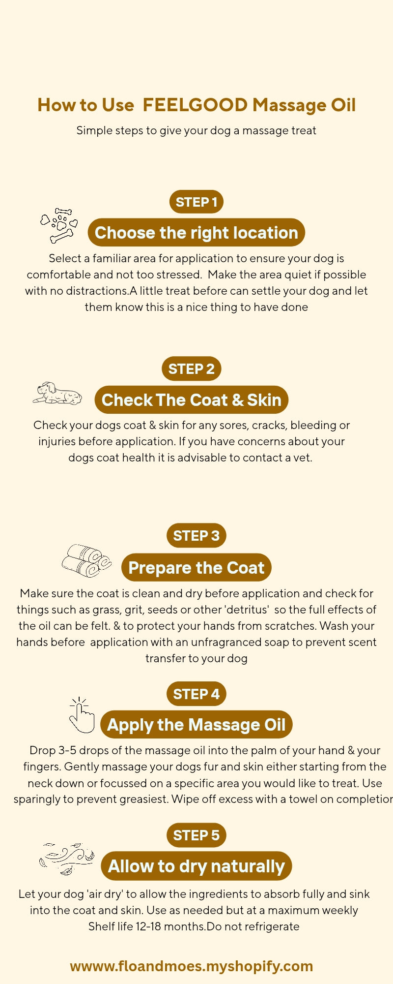 FEELGOOD Aromatherapy Massage Oil for Dogs (Ylang Ylang, Clary Sage & Chamomile) 30ml dropper bottle