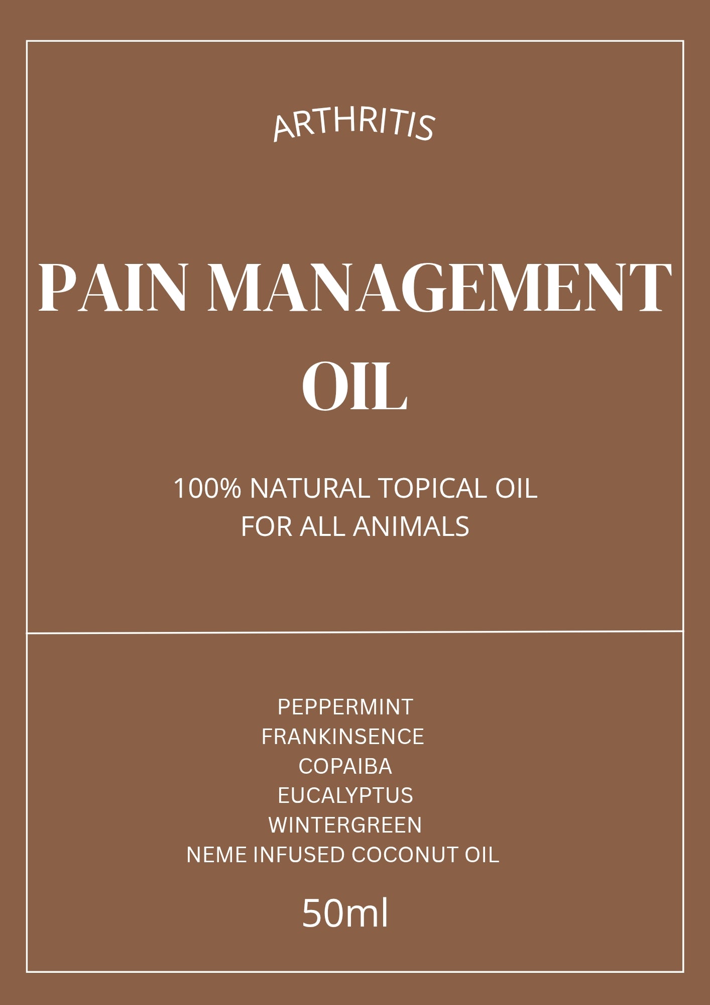 ARTHRITIS CARE MASSAGE OIL ( Dog & Large Animal)