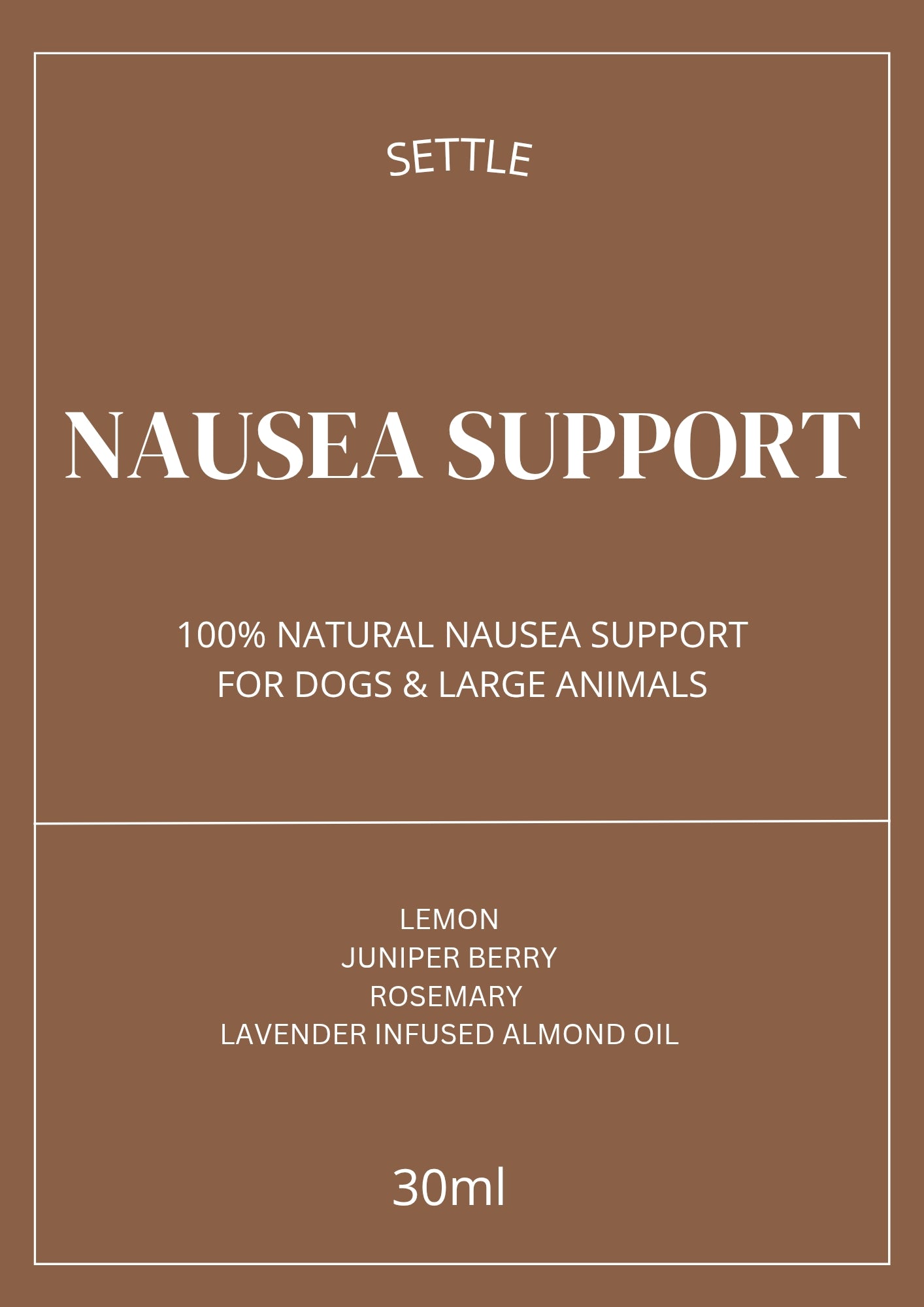 SETTLE Nausea Support Oil ( Dogs and Large Animals)
