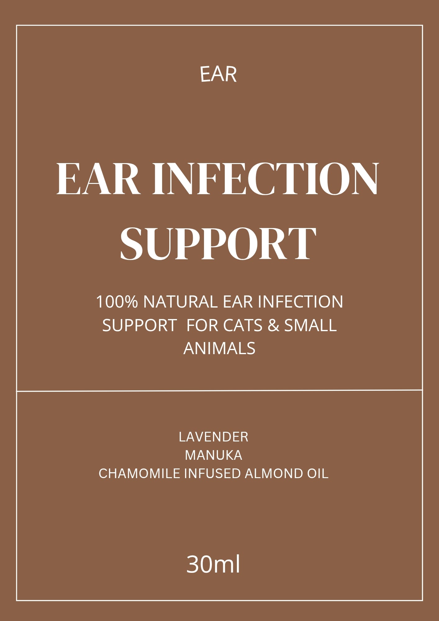 EARS INFECTION SUPPORT OIL ( Cats and small animals)