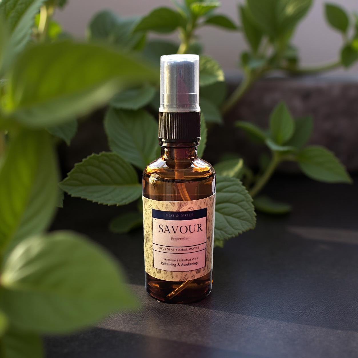 SAVOUR (PEPPERMINT Hydrolat Floral Water) 50ml spray bottle