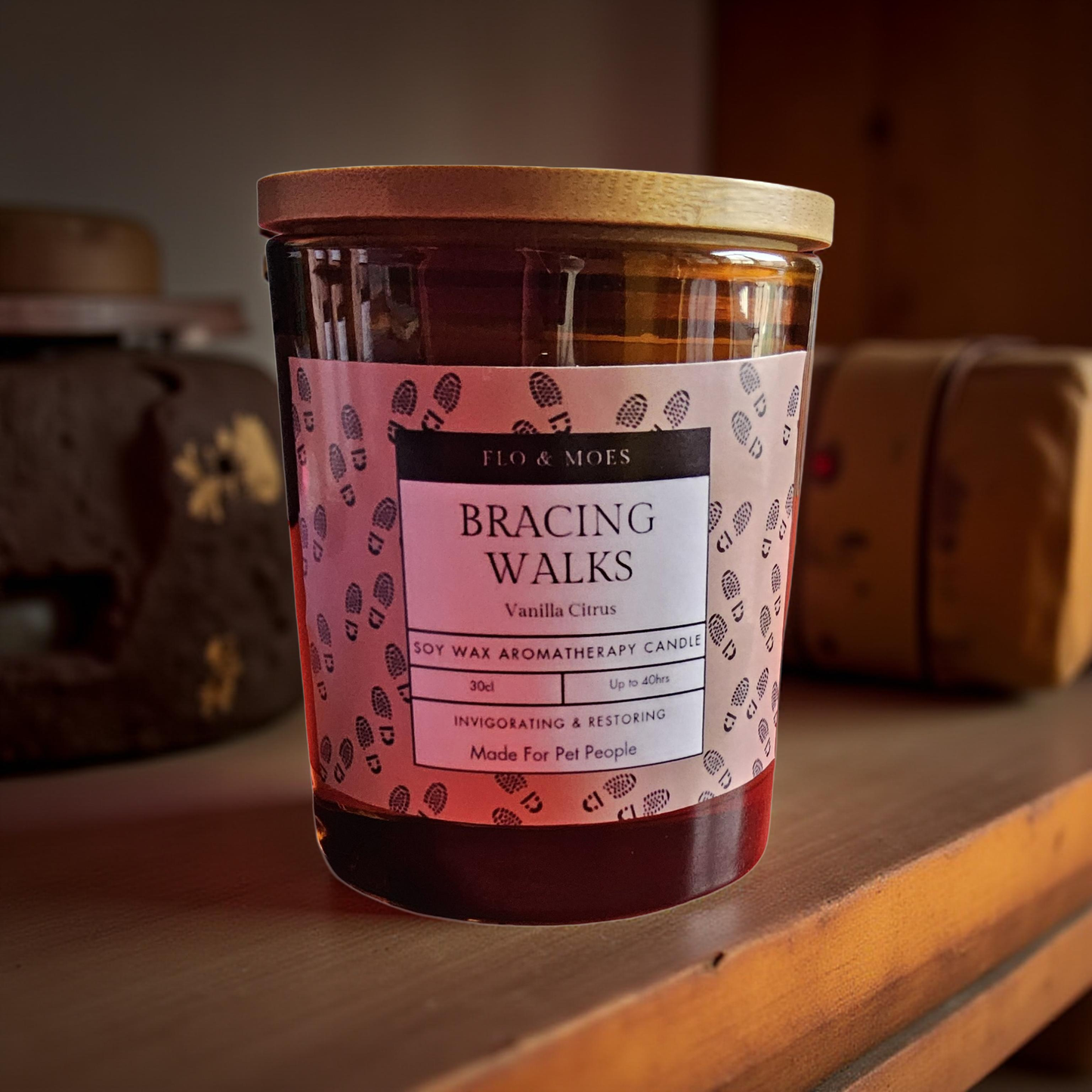 Aromatheraphy Candle BRACING WALKS  (30cl Pet Safe Aromatherapy Essences)