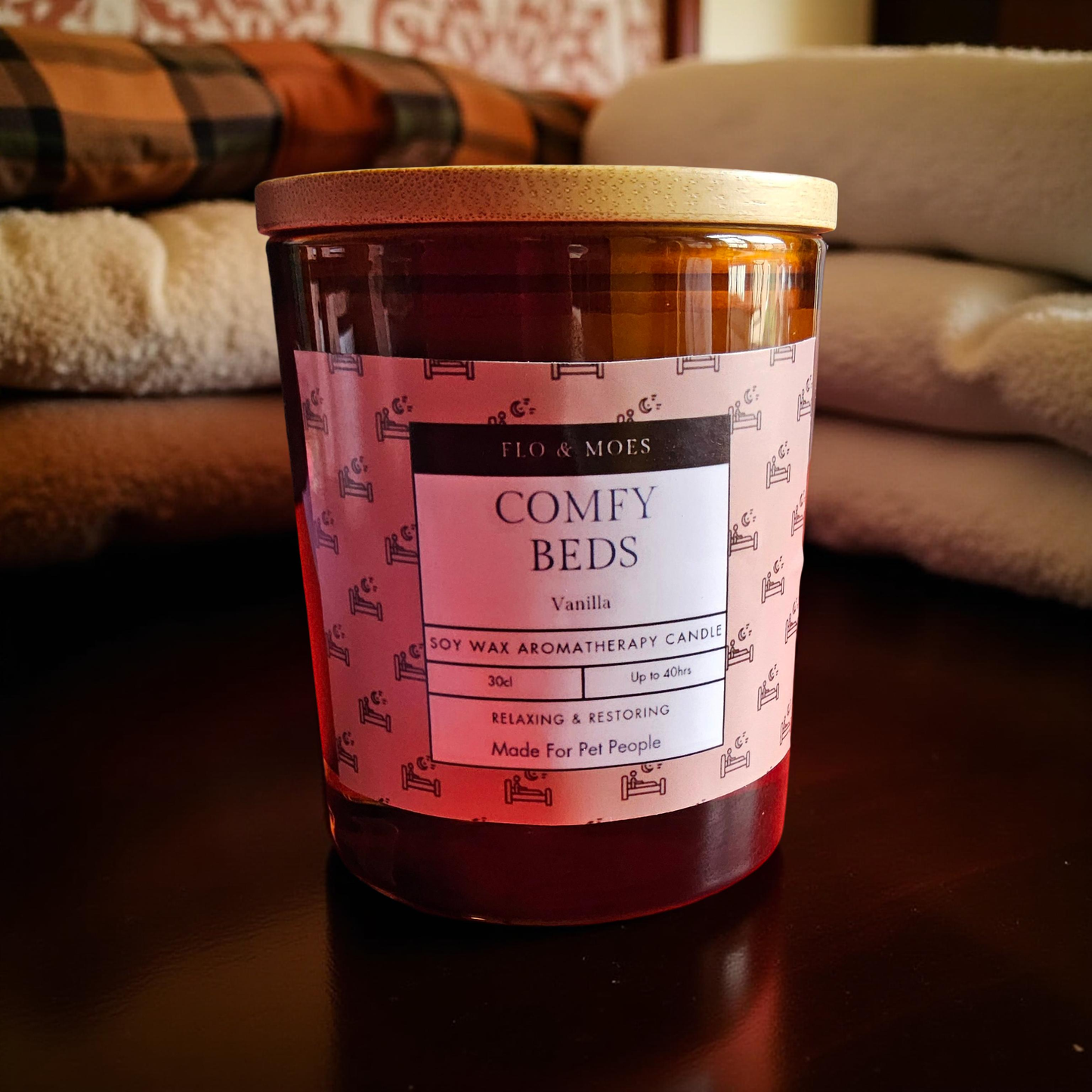 Aromatheraphy Candle COMFY BEDS  (30cl Pet Safe Aromatherapy Essences)