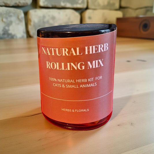 ROLL CAT ( Herbal Rolling Treat & Hydrosol Spray for Cats)  Herb Mix 100ml jar & 50ml Hydrosol Spray